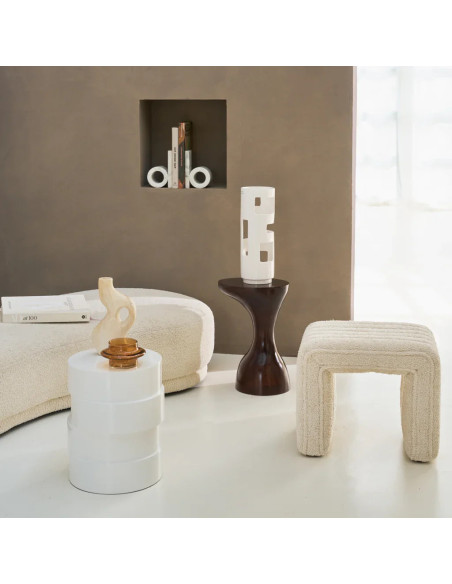 Table d’appoint ronde bois de manguier blanc Ø32x38 cm Pila Urban Nature Culture - 2