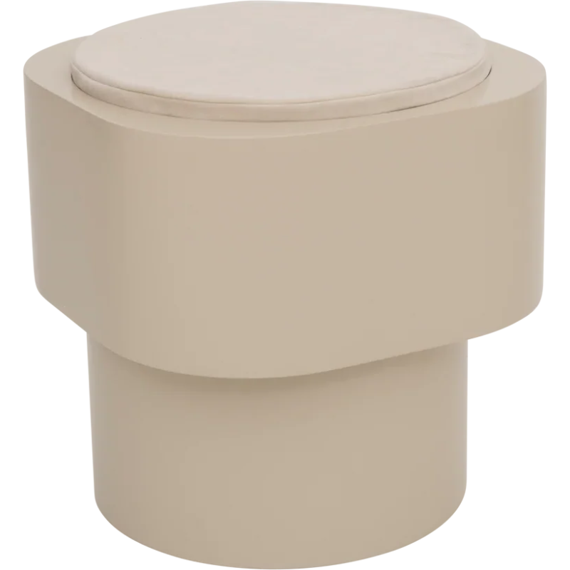 Table d’appoint ronde beige kaki Ø45x40 cm Tabouret Urban Nature Culture - 1