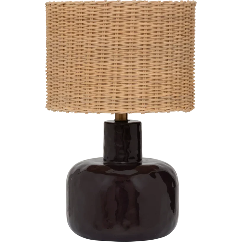 Lampe à poser céramique aubergine et rotin Ø24x37 cm Vriden Urban Nature Culture - 1
