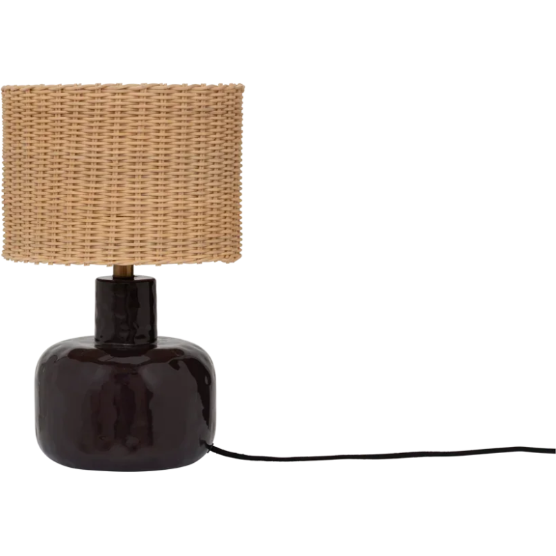 Lampe à poser céramique aubergine et rotin Ø24x37 cm Vriden Urban Nature Culture - 3