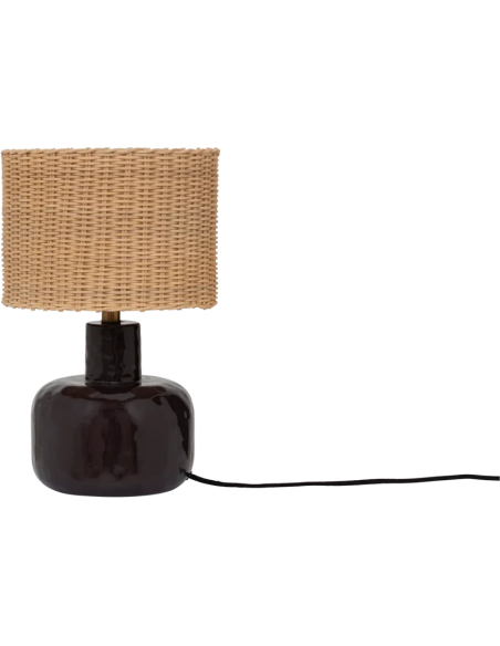 Lampe à poser céramique aubergine et rotin Ø24x37 cm Vriden Urban Nature Culture - 3