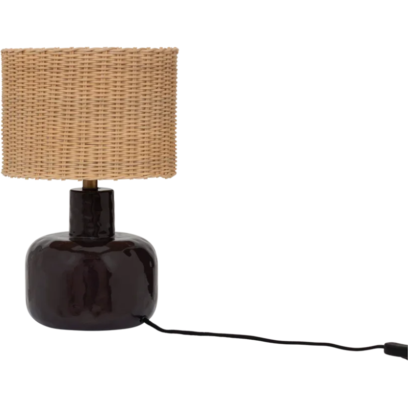 Lampe à poser céramique aubergine et rotin Ø24x37 cm Vriden Urban Nature Culture - 4