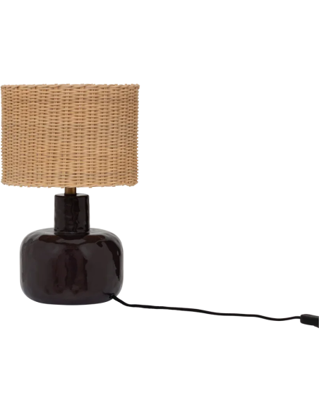 Lampe à poser céramique aubergine et rotin Ø24x37 cm Vriden Urban Nature Culture - 4