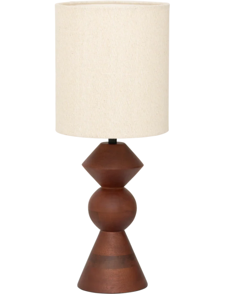 Lampe à poser bois de manguier et lin Ø20x50 cm Tre Urban Nature Culture - 1