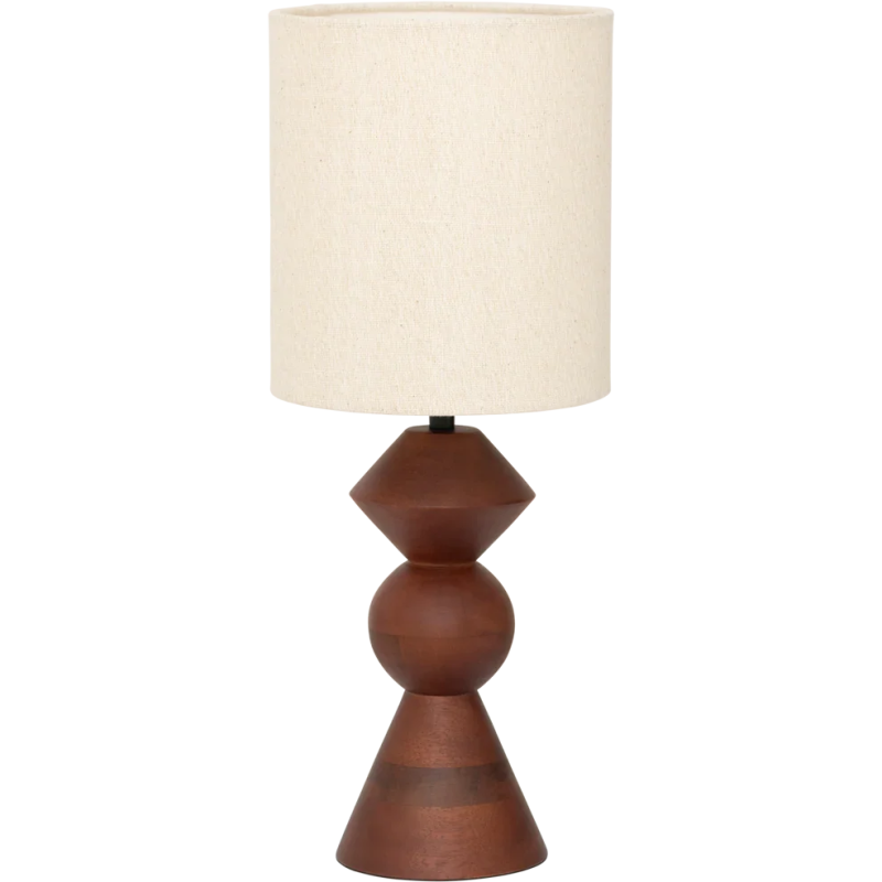 Lampe à poser bois de manguier et lin Ø20x50 cm Tre Urban Nature Culture - 1