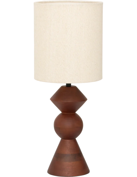 Lampe à poser bois de manguier et lin Ø20x50 cm Tre Urban Nature Culture - 1