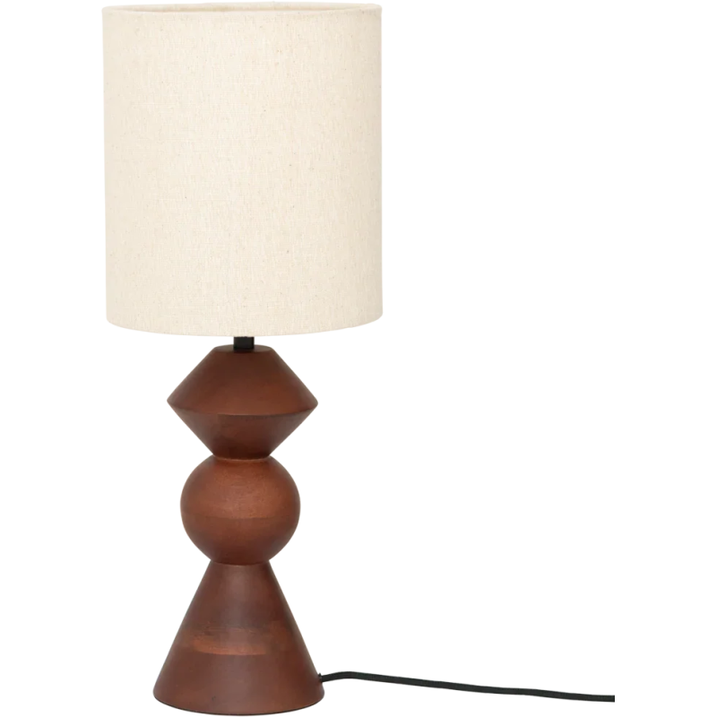 Lampe à poser bois de manguier et lin Ø20x50 cm Tre Urban Nature Culture - 3