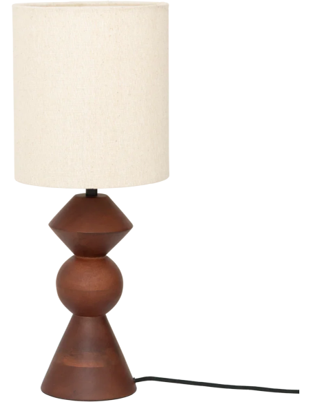 Lampe à poser bois de manguier et lin Ø20x50 cm Tre Urban Nature Culture - 3