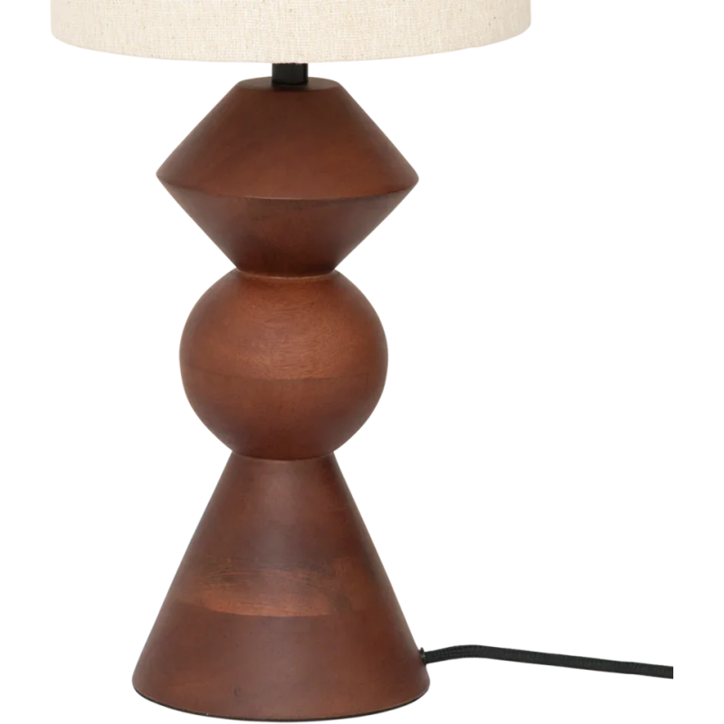 Lampe à poser bois de manguier et lin Ø20x50 cm Tre Urban Nature Culture - 4