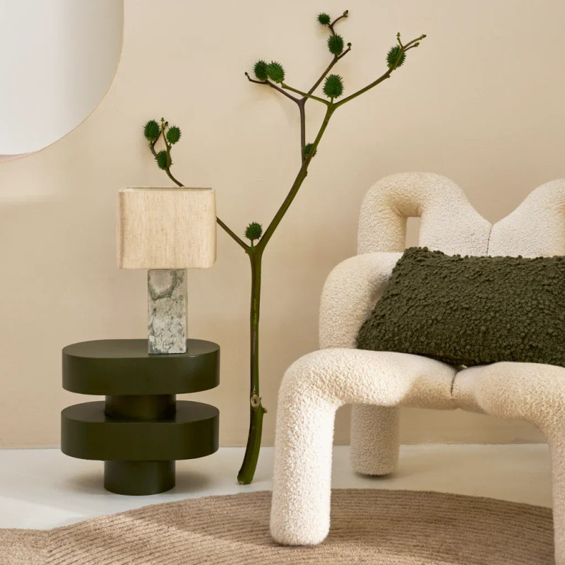 Lampe à poser marbre vert et lin 22x22x39 cm Suvi Urban Nature Culture - 2