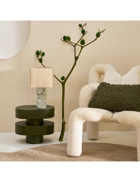 Lampe à poser marbre vert et lin 22x22x39 cm Suvi Urban Nature Culture - 2