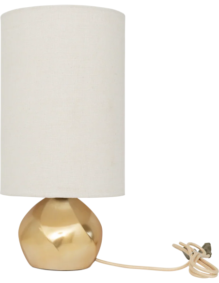 Lampe à poser céramique dorée abat-jour coton Ø22,5x43 cm Suki Urban Nature Culture - 3