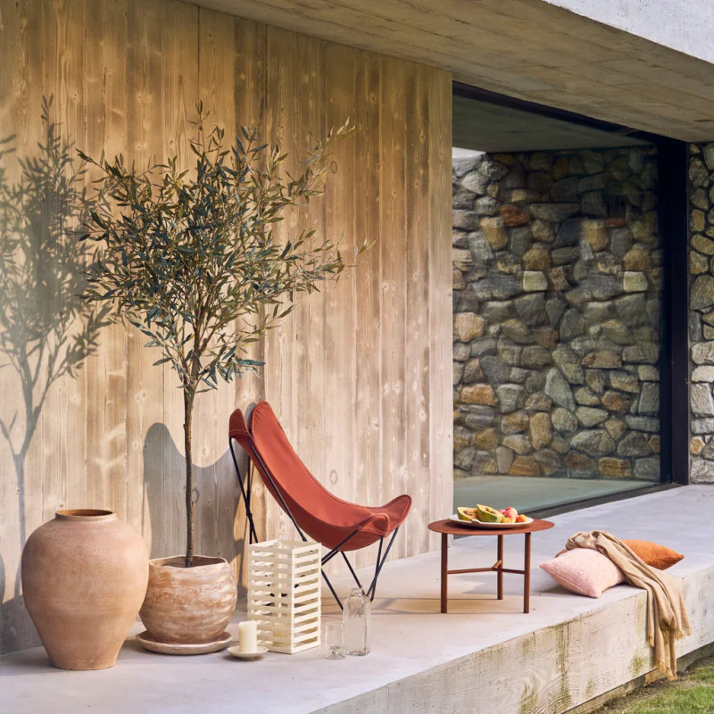 Table basse de jardin métal effet corten rouille 70x50x37 cm Tiago Urban Nature Culture - 2