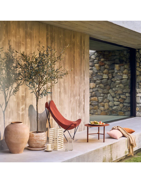 Table basse de jardin métal effet corten rouille 70x50x37 cm Tiago Urban Nature Culture - 2