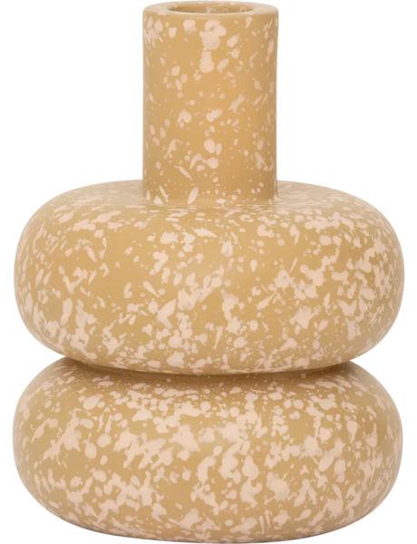 Bougeoir céramique beige moucheté Ø10x14 cm Zody Urban Nature Culture - 1