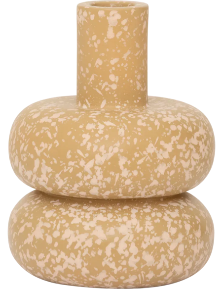 Bougeoir céramique beige moucheté Ø10x14 cm Zody Urban Nature Culture - 1