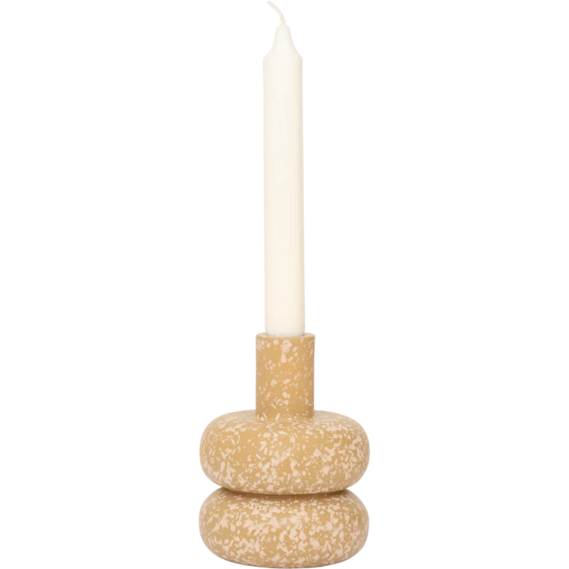 Bougeoir céramique beige moucheté Ø10x14 cm Zody Urban Nature Culture - 3