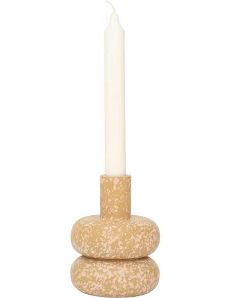 Bougeoir céramique beige moucheté Ø10x14 cm Zody Urban Nature Culture - 3