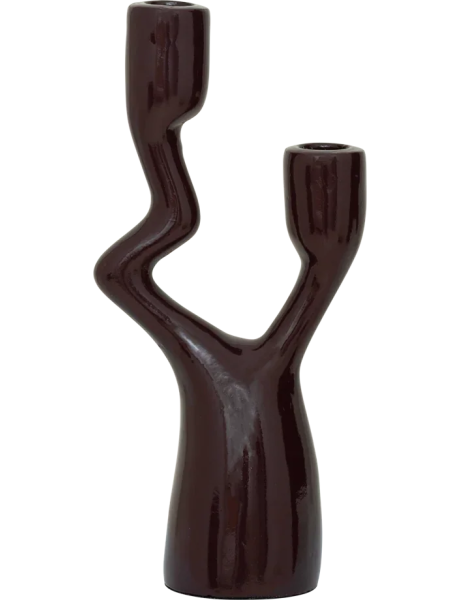 Chandelier 2 bougies Ecomix marron brillant 12x7,5x27 cm Adora Urban Nature Culture - 1
