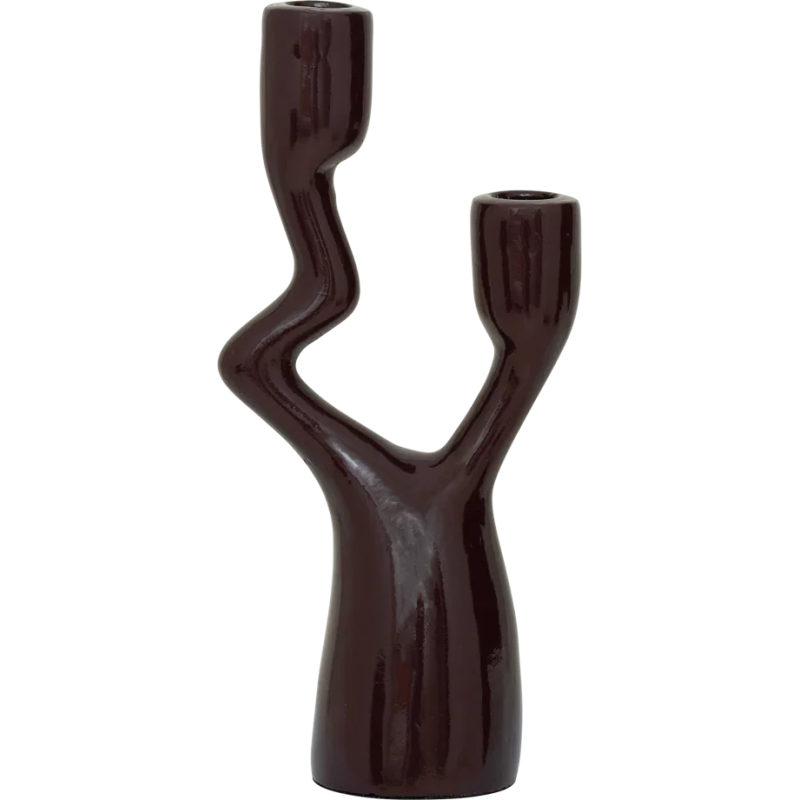 Chandelier 2 bougies Ecomix marron brillant 12x7,5x27 cm Adora Urban Nature Culture - 1