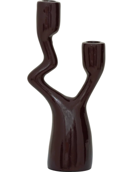 Chandelier 2 bougies Ecomix marron brillant 12x7,5x27 cm Adora Urban Nature Culture - 1