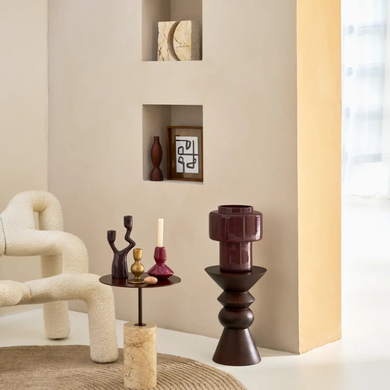 Chandelier 2 bougies Ecomix marron brillant 12x7,5x27 cm Adora Urban Nature Culture - 2