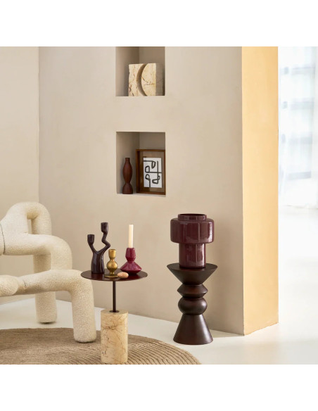 Chandelier 2 bougies Ecomix marron brillant 12x7,5x27 cm Adora Urban Nature Culture - 2