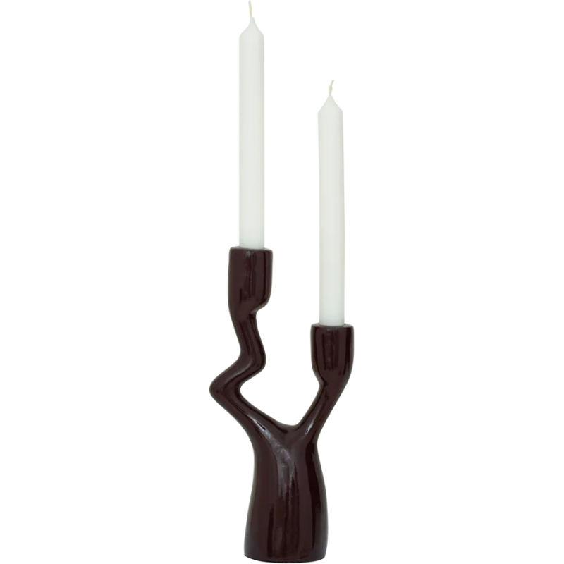 Chandelier 2 bougies Ecomix marron brillant 12x7,5x27 cm Adora Urban Nature Culture - 3