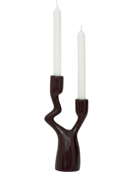 Chandelier 2 bougies Ecomix marron brillant 12x7,5x27 cm Adora Urban Nature Culture - 3