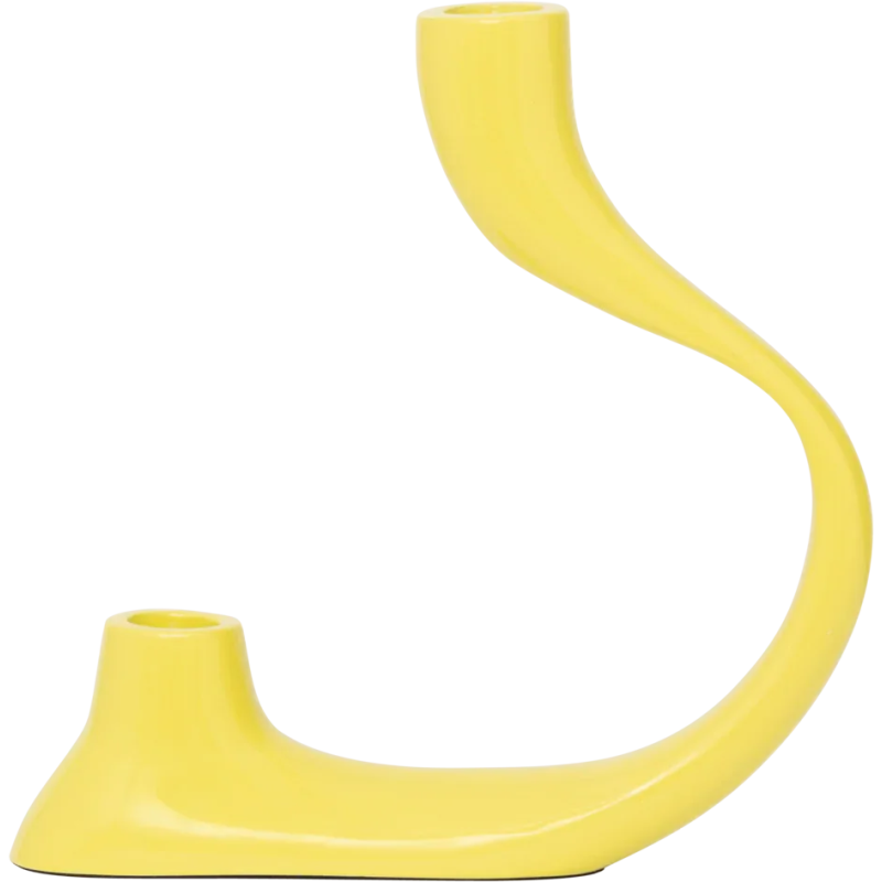 Chandelier 2 bougies aluminium jaune olive 18,5x4,5x20,5 cm Aila Urban Nature Culture - 1