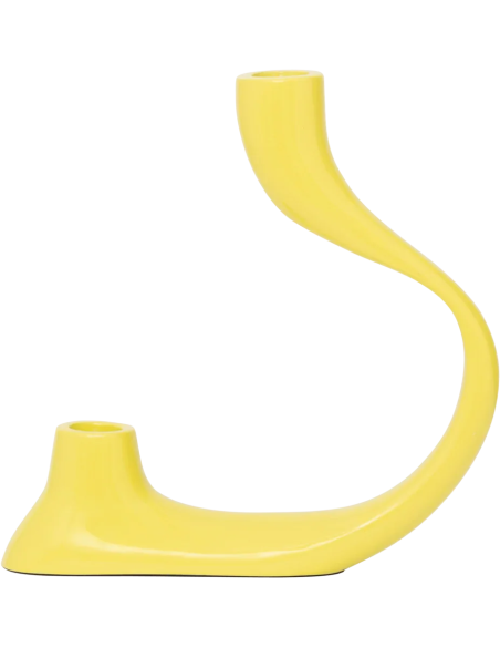 Chandelier 2 bougies aluminium jaune olive 18,5x4,5x20,5 cm Aila Urban Nature Culture - 1