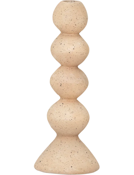Bougeoir sculptural beige en ecomix 9,5x25 cm Anneli Urban Nature Culture - 1