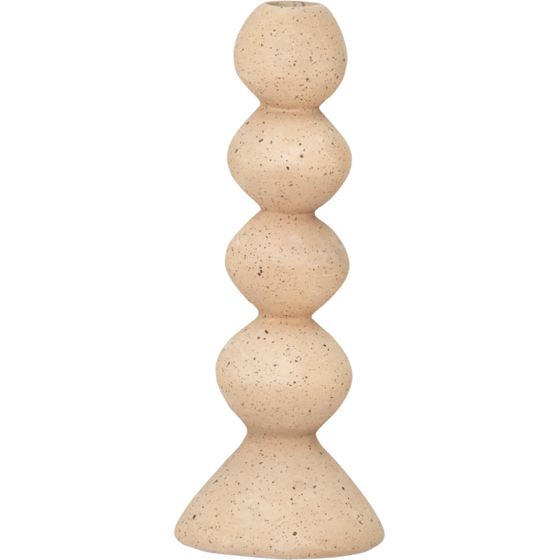 Bougeoir sculptural beige en ecomix 9,5x25 cm Anneli Urban Nature Culture - 1