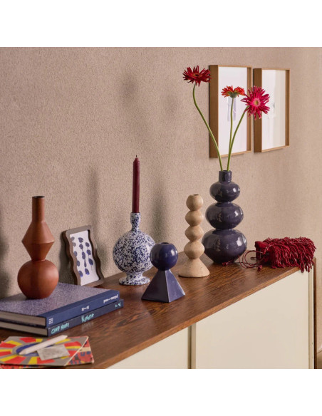 Bougeoir sculptural beige en ecomix 9,5x25 cm Anneli Urban Nature Culture - 2