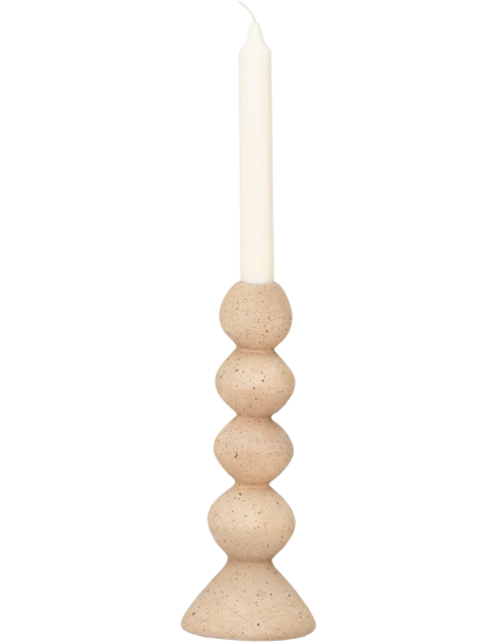 Bougeoir sculptural beige en ecomix 9,5x25 cm Anneli Urban Nature Culture - 3