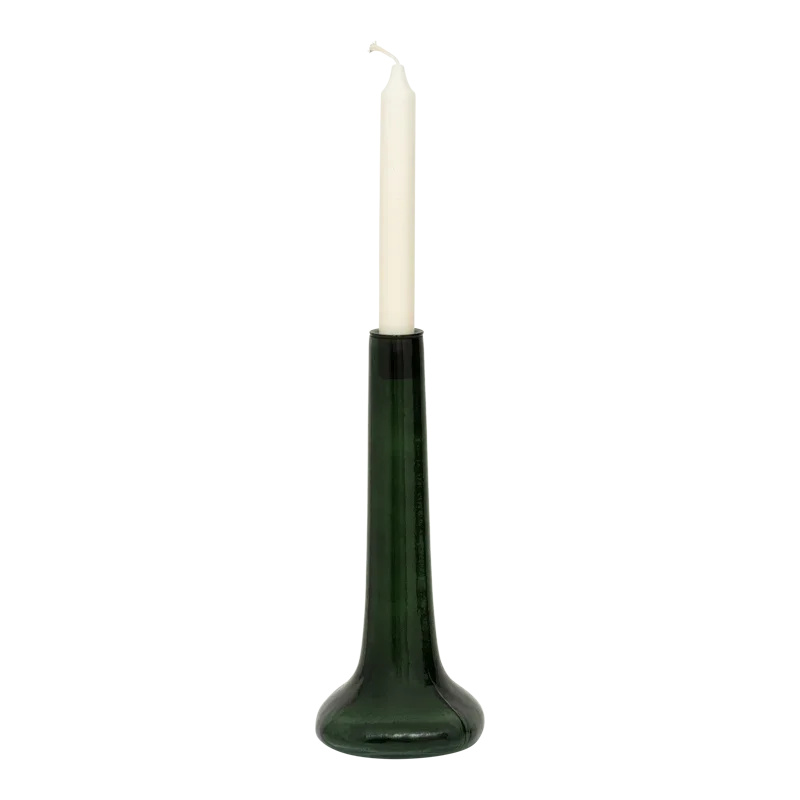 Bougeoir verre recyclé vert sapin 28 cm Flora Urban Nature Culture - 3