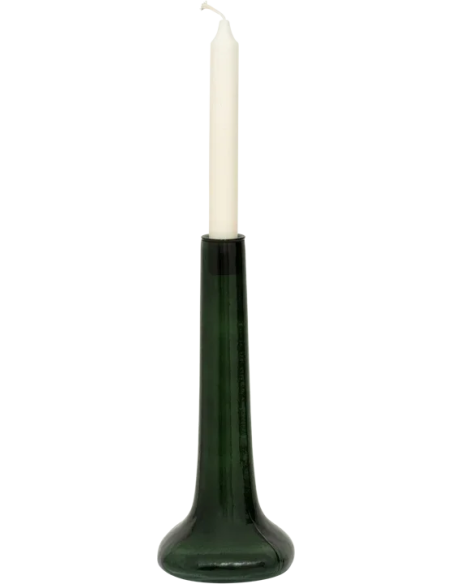 Bougeoir verre recyclé vert sapin 28 cm Flora Urban Nature Culture - 3