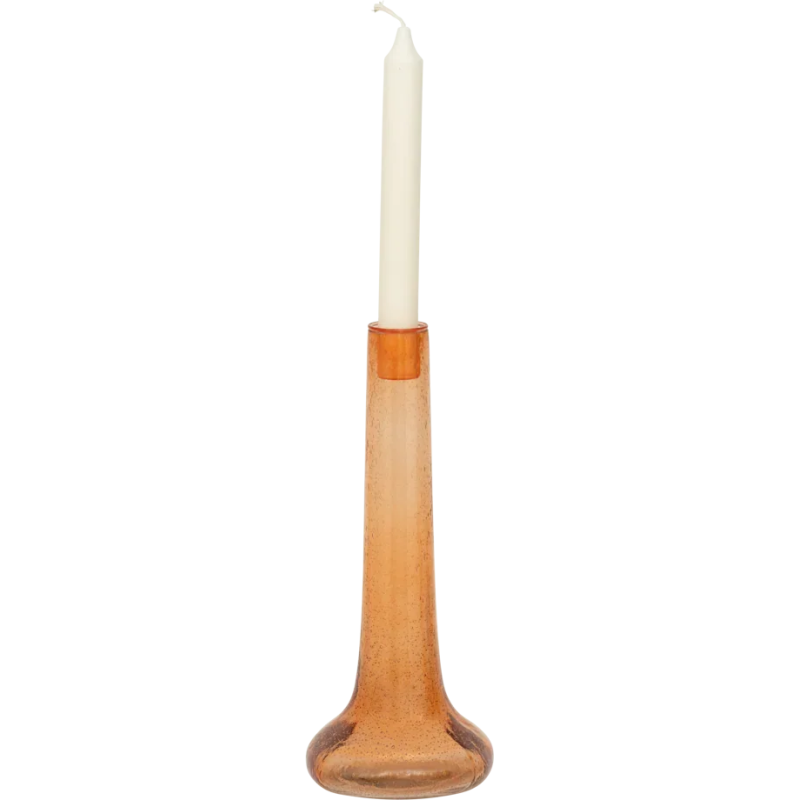Bougeoir verre recyclé orange papaye 28 cm Flora Urban Nature Culture - 3