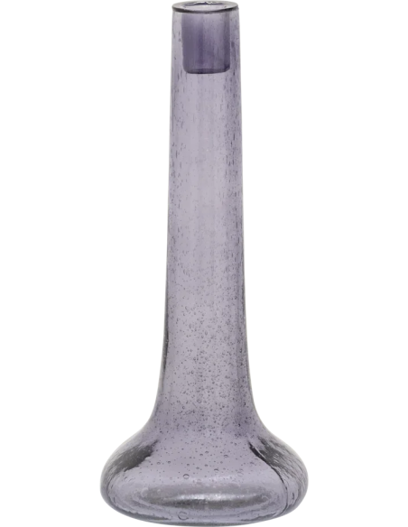 Bougeoir haut verre recyclé violet orchidée 28 cm Flora Urban Nature Culture - 1