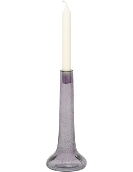 Bougeoir haut verre recyclé violet orchidée 28 cm Flora Urban Nature Culture - 3