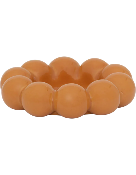 Bougeoir fleur céramique orange 12 cm Talon Urban Nature Culture - 1