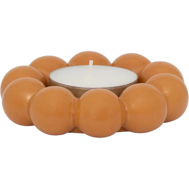 Bougeoir fleur céramique orange 12 cm Talon Urban Nature Culture - 3