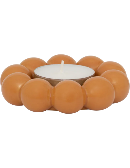 Bougeoir fleur céramique orange 12 cm Talon Urban Nature Culture - 3