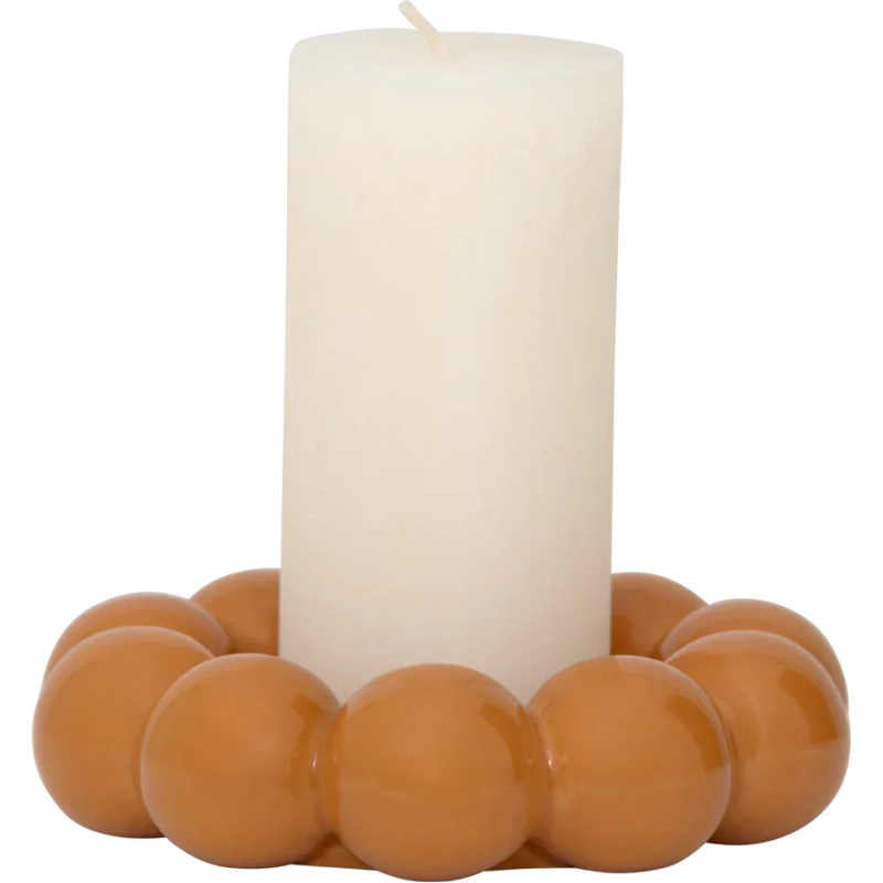 Bougeoir fleur céramique orange 12 cm Talon Urban Nature Culture - 5