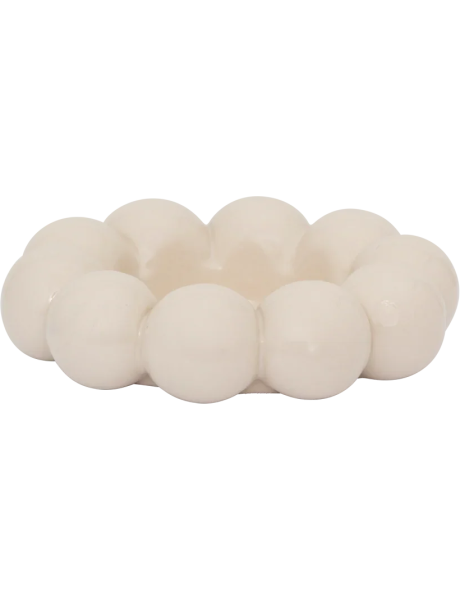 Bougeoir fleur céramique blanc cassé 12 cm Talon Urban Nature Culture - 1