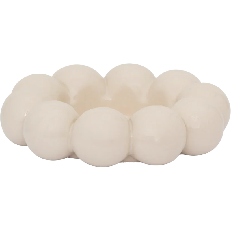 Bougeoir fleur céramique blanc cassé 12 cm Talon Urban Nature Culture - 1