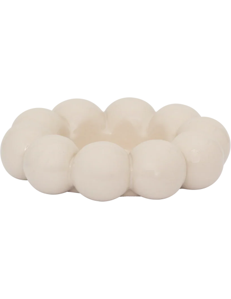 Bougeoir fleur céramique blanc cassé 12 cm Talon Urban Nature Culture - 1