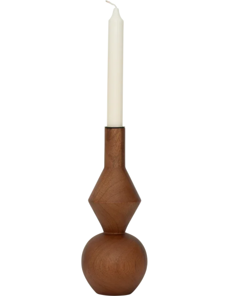 Bougeoir bois de manguier sculptural 26 cm Arvid Urban Nature Culture - 3