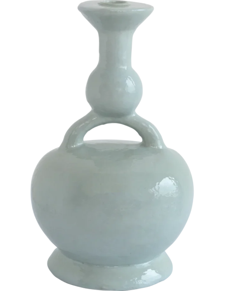 Bougeoir sculptural vert d’eau Ecomix 16,4x14,7x27 cm Calvo Urban Nature Culture - 1