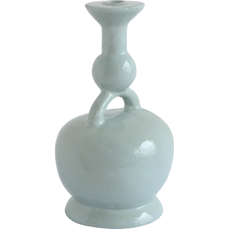 Bougeoir sculptural vert d’eau Ecomix 16,4x14,7x27 cm Calvo Urban Nature Culture - 3